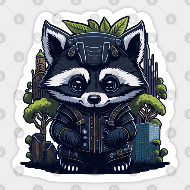 Raccoon Agent Sticker by mysticpotlot